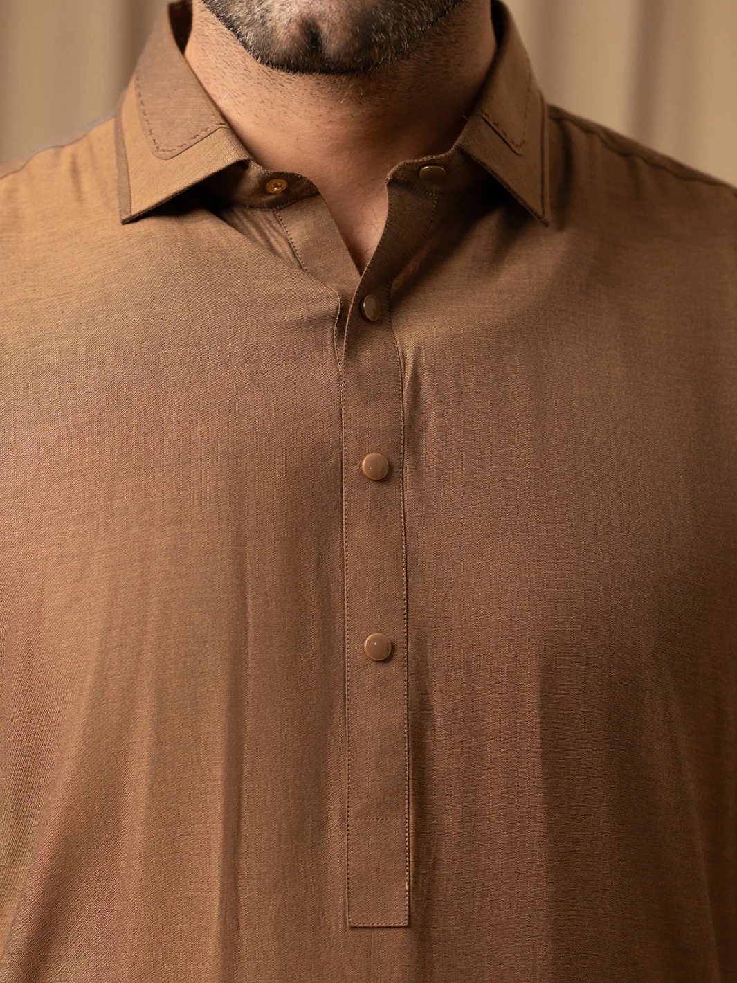 BROWN COTTON KAMEEZ SHALWAR | ALWA-KS-589/AM-6344B - Image 4
