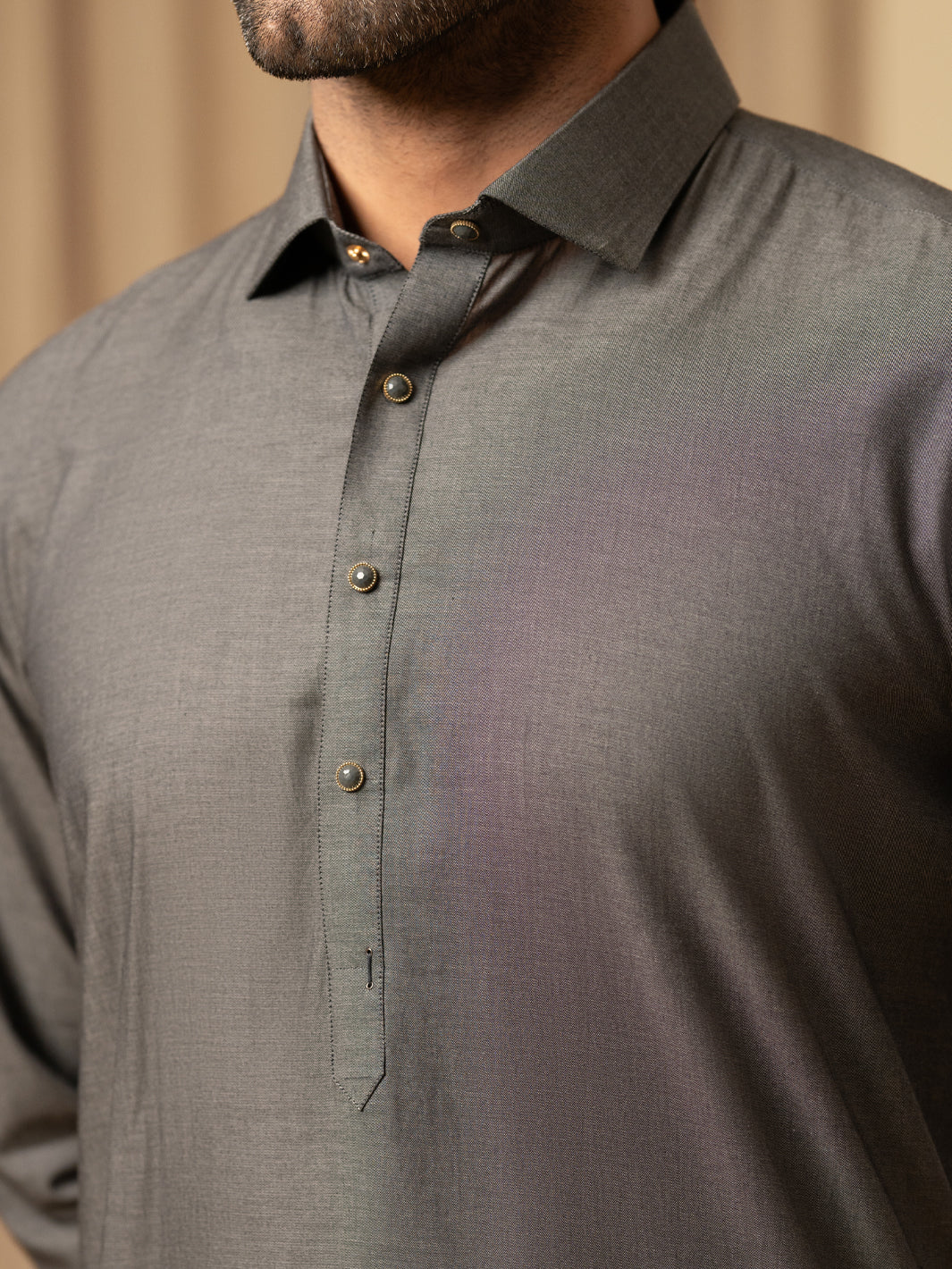 GREY COTTON KAMEEZ SHALWAR | ALWA-KS-597/AM-6344A - Image 5