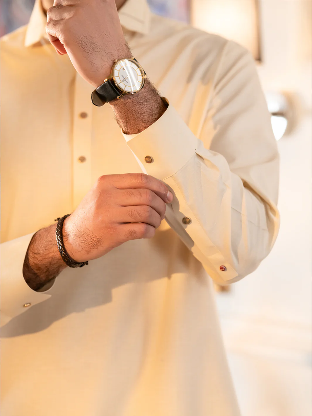 OFF WHITE BLENDED KAMEEZ SHALWAR | ALWA-KS-618/AM-15083B - Image 6