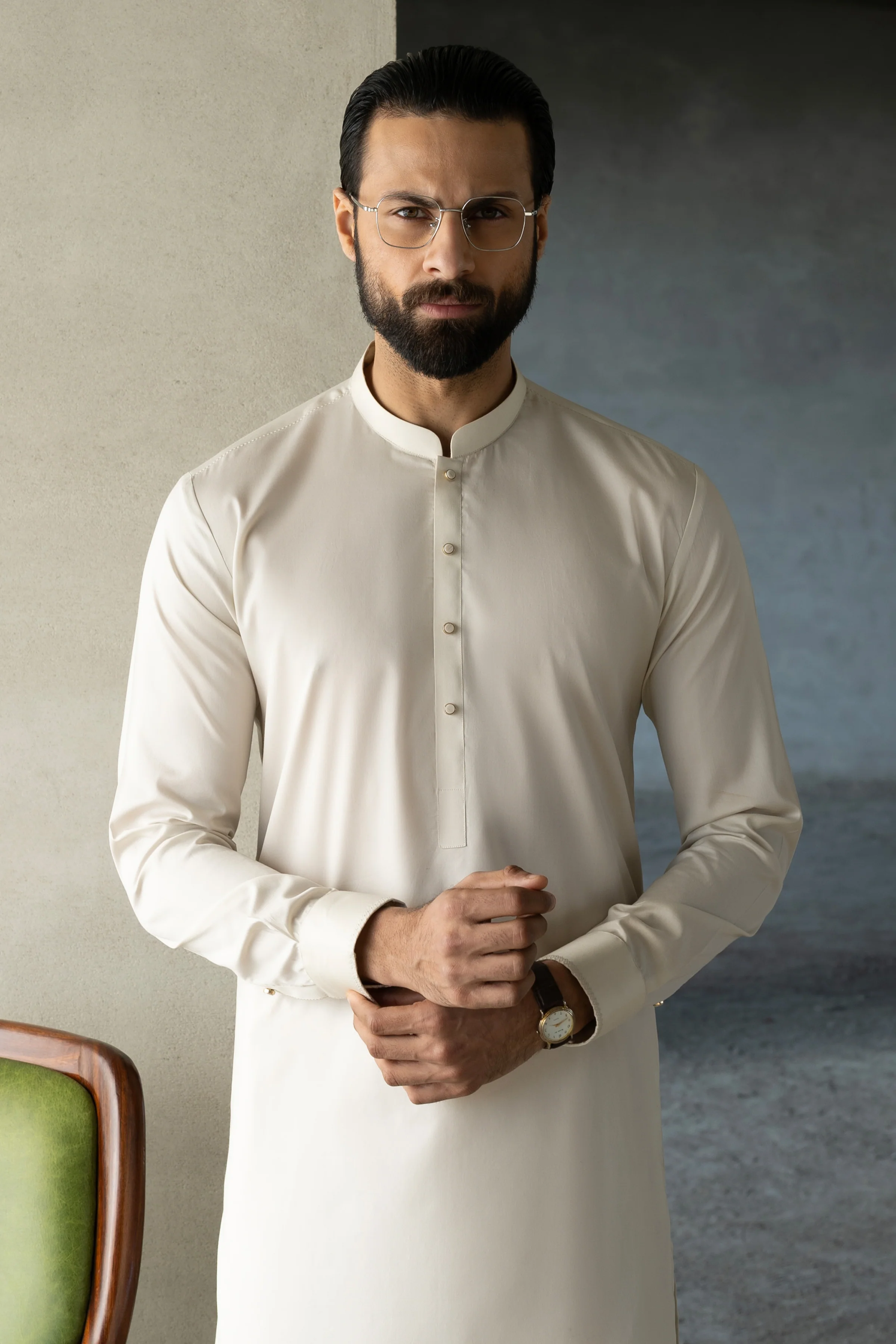 CREAM COTTON KAMEEZ SHALWAR | CCMKS-S-39643-B4 - Image 2