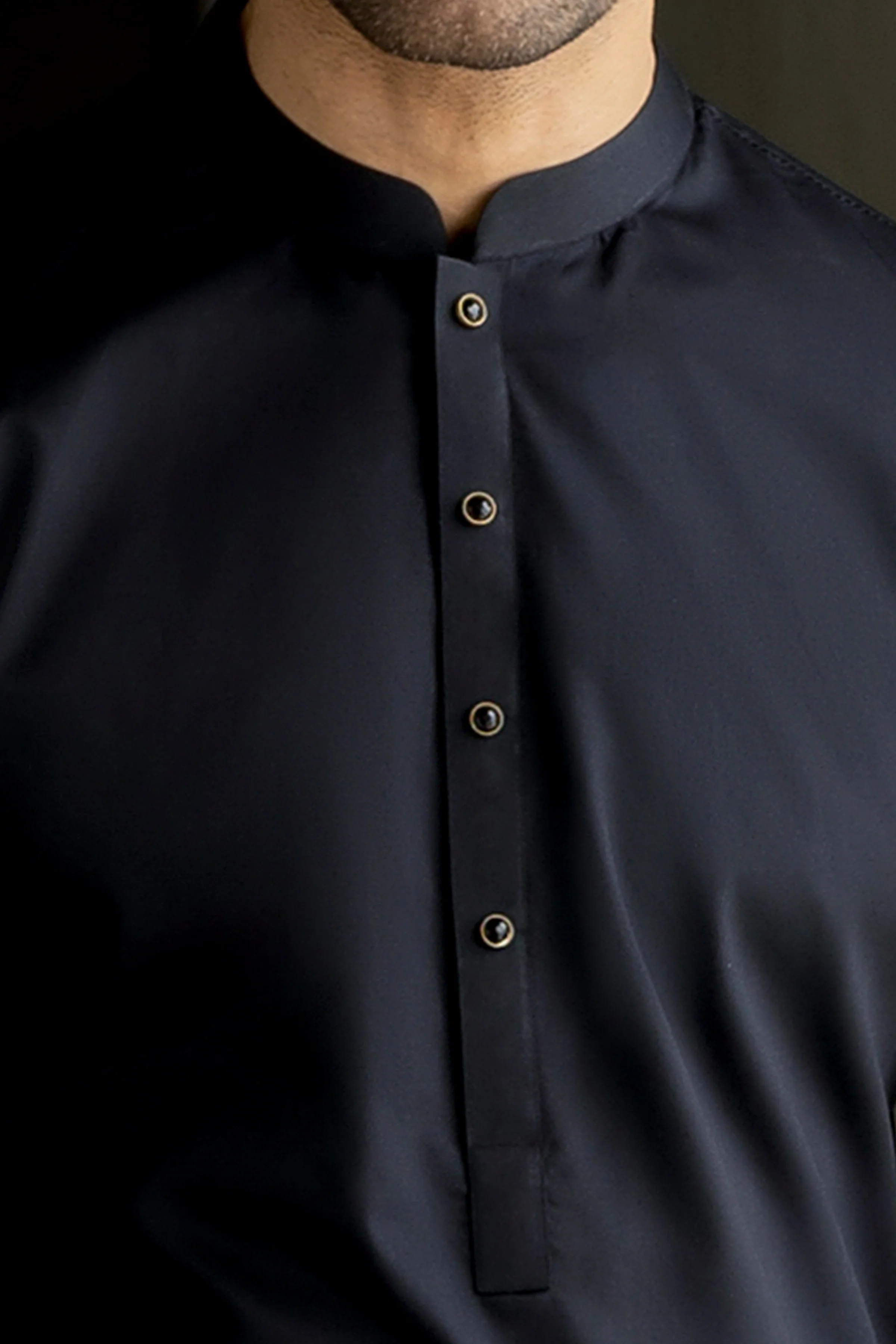 BLACK COTTON KAMEEZ SHALWAR | CCMKS-S-39643-D4 - Image 4