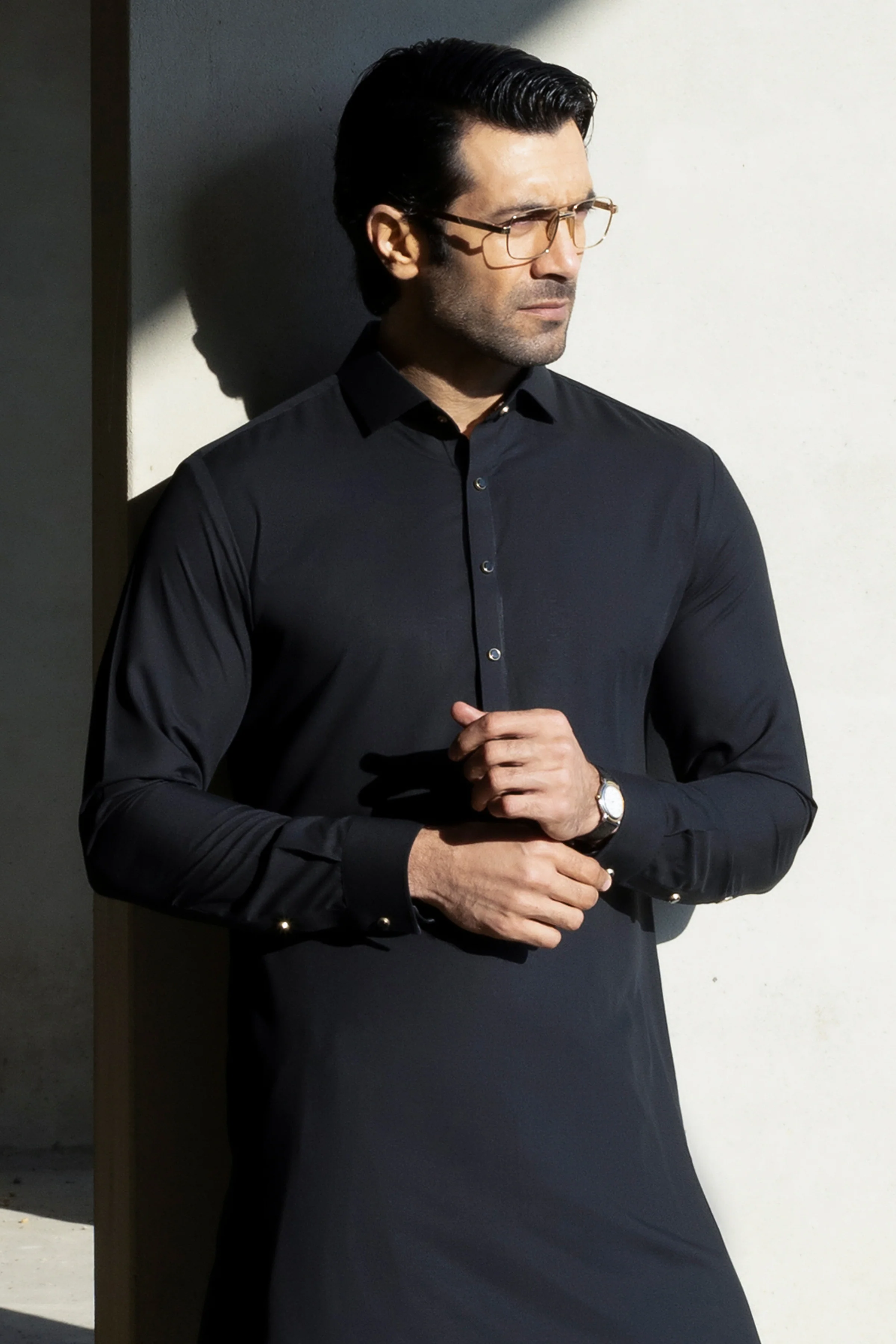 BLACK KAMEEZ SHALWAR | CCMKS-S-39649-D4 - Image 2