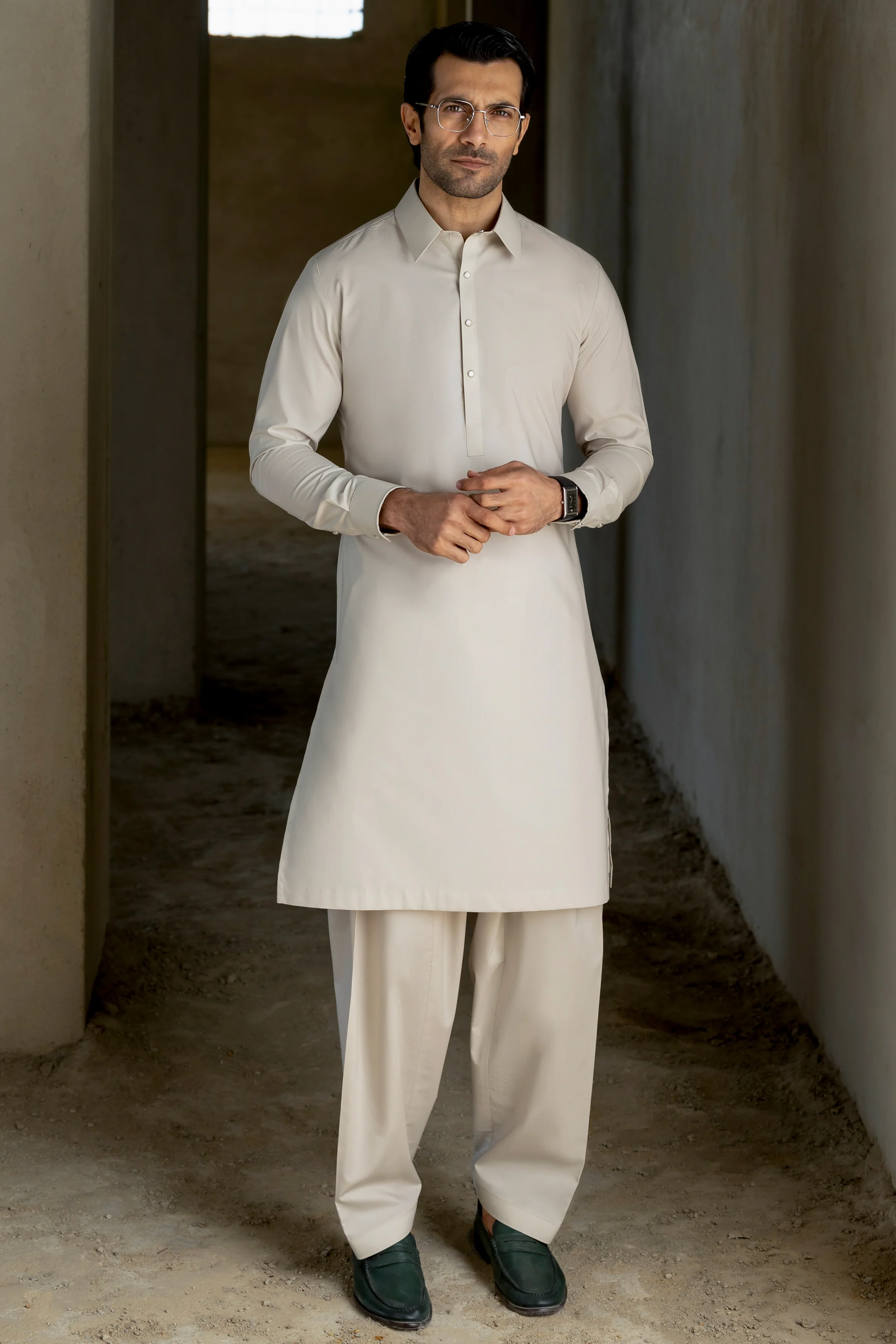 LIGHT MINT BLENDED KAMEEZ SHALWAR | CCMKS-S-39653-B4