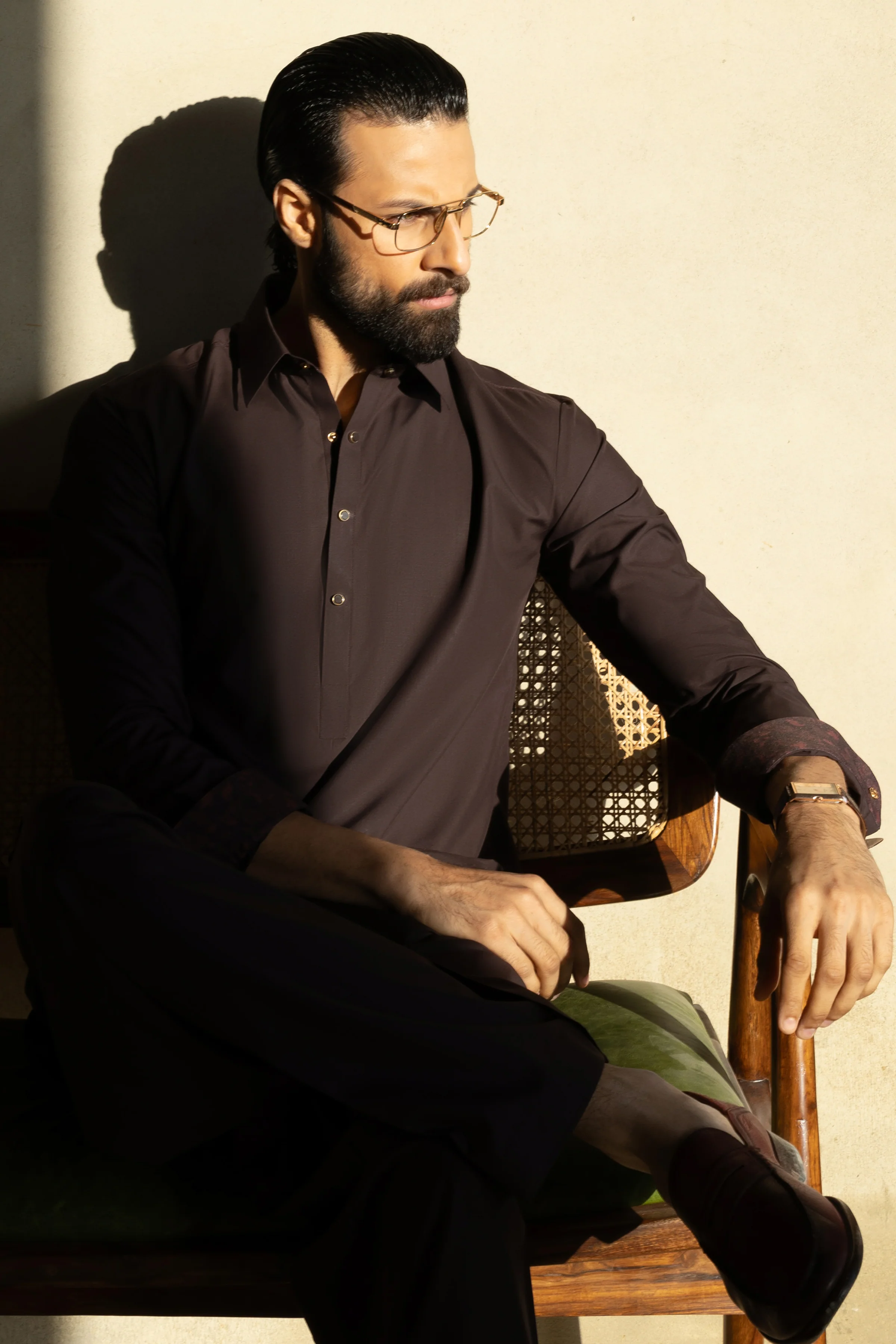 BURGUNDY BLENDED KAMEEZ SHALWAR | CCMKS-S-39657-A4 - Image 5
