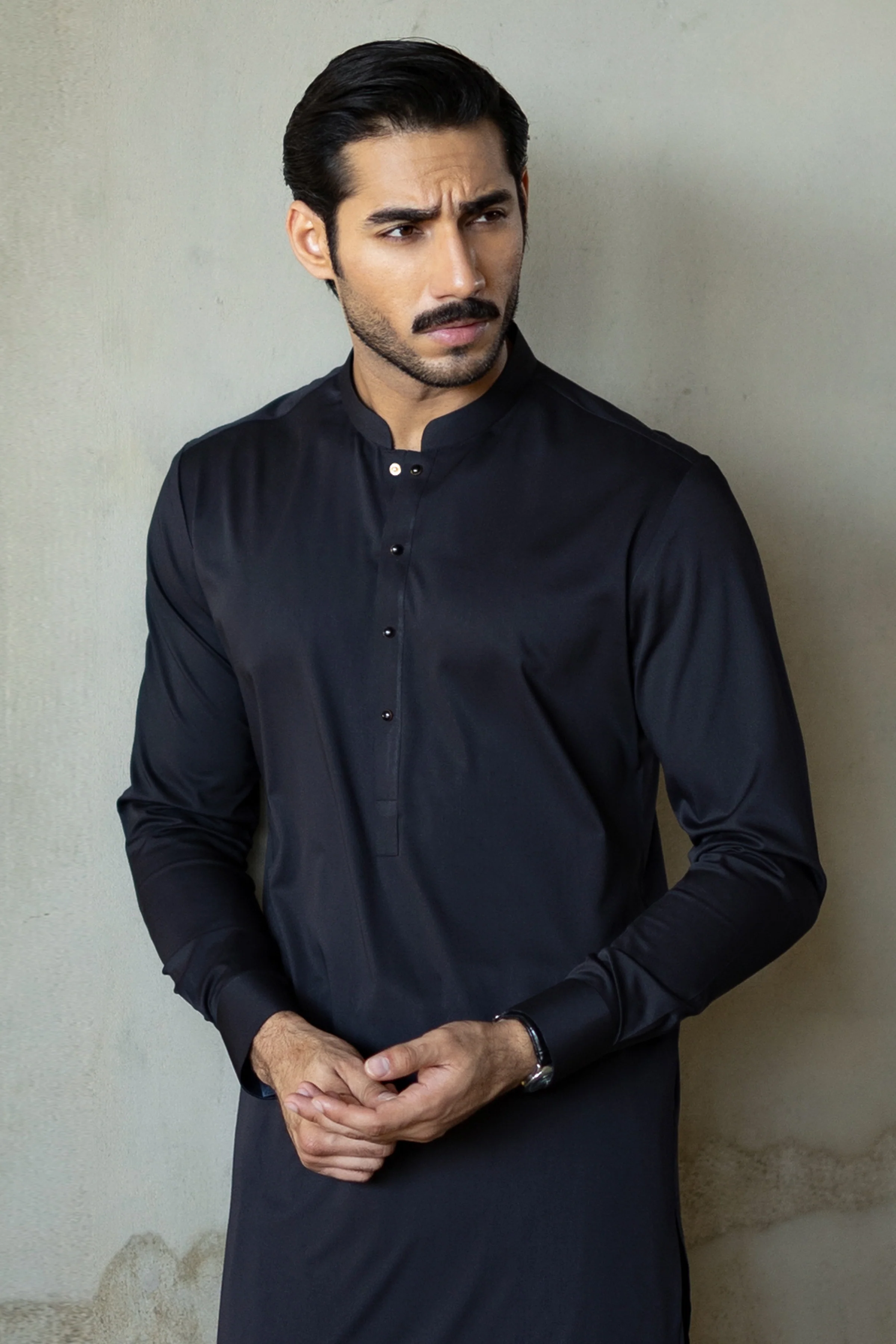 BLACK BLENDED KAMEEZ SHALWAR | CCMKS-S-39674-A6 - Image 2