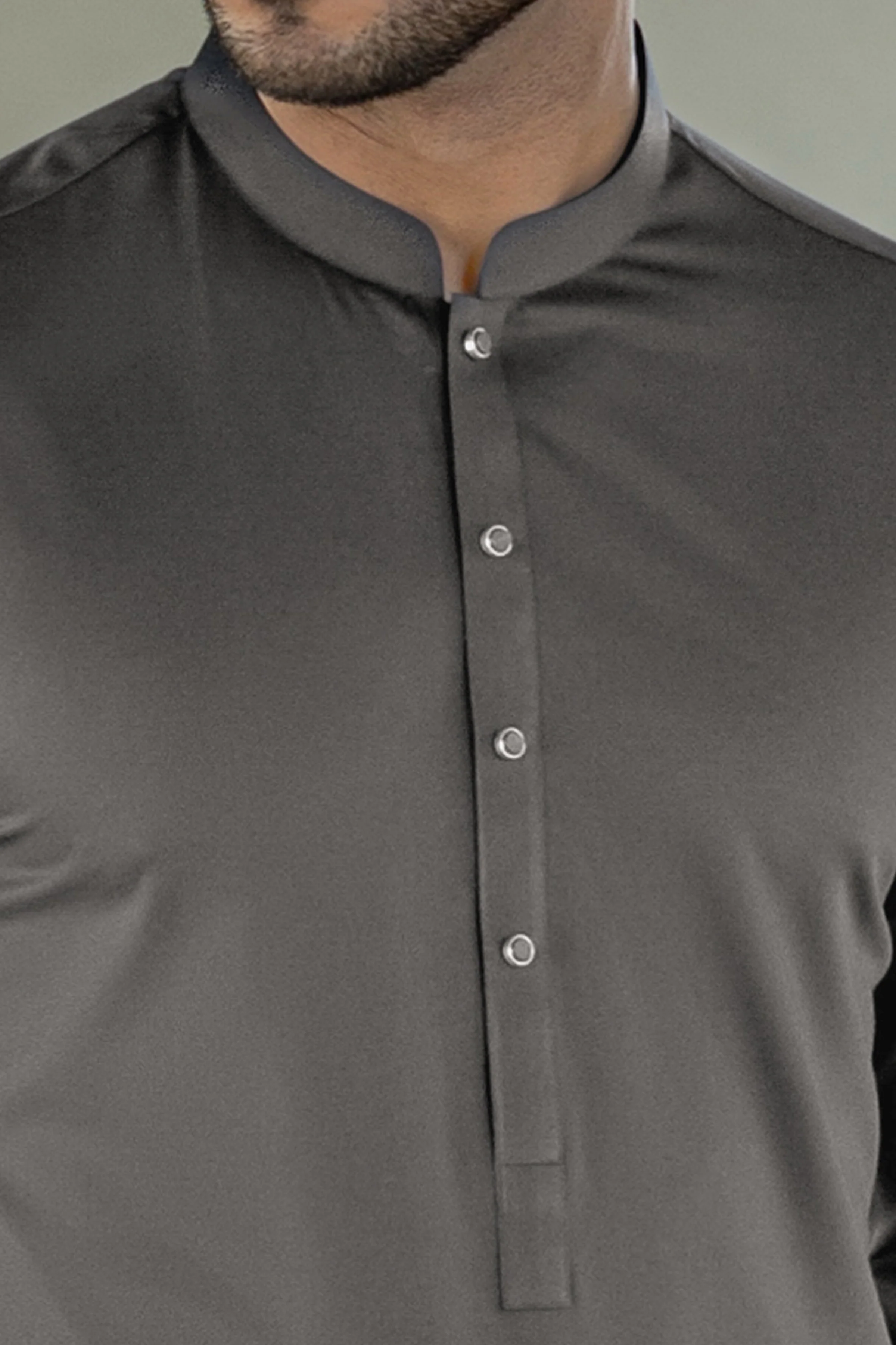 GREY BLENDED KAMEEZ SHALWAR | CCMKS-S-39674-F6 - Image 3
