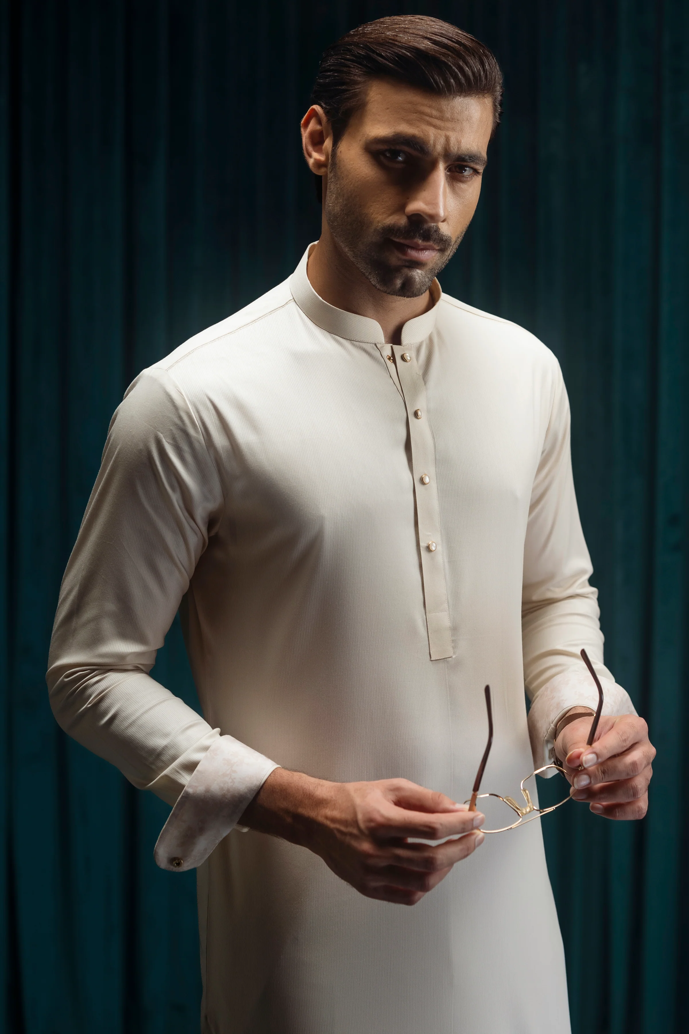 LIGHT BEIGE KURTA TROUSERS | CCMKT-S-39542-C3 - Image 2