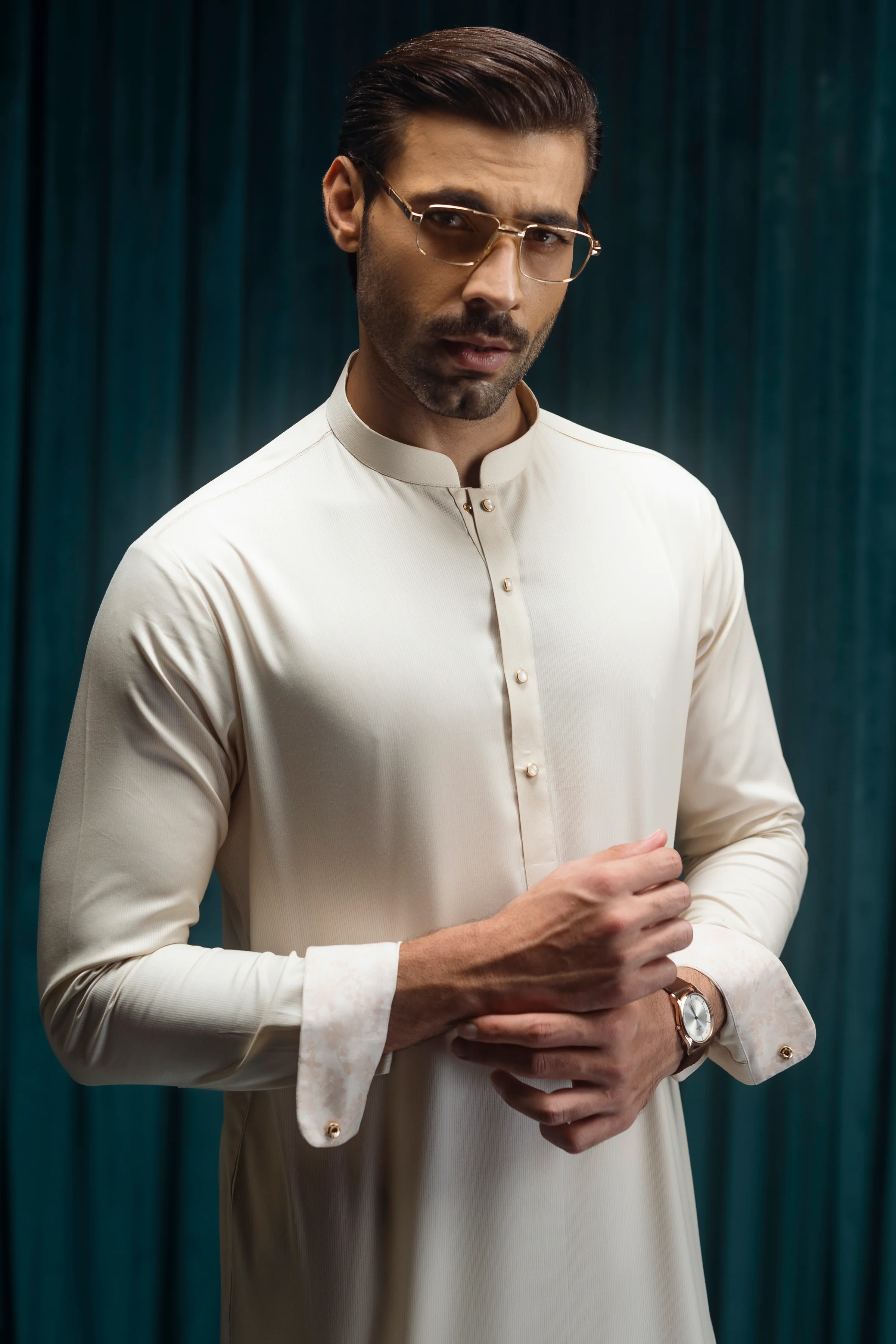 LIGHT BEIGE KURTA TROUSERS | CCMKT-S-39542-C3 - Image 4