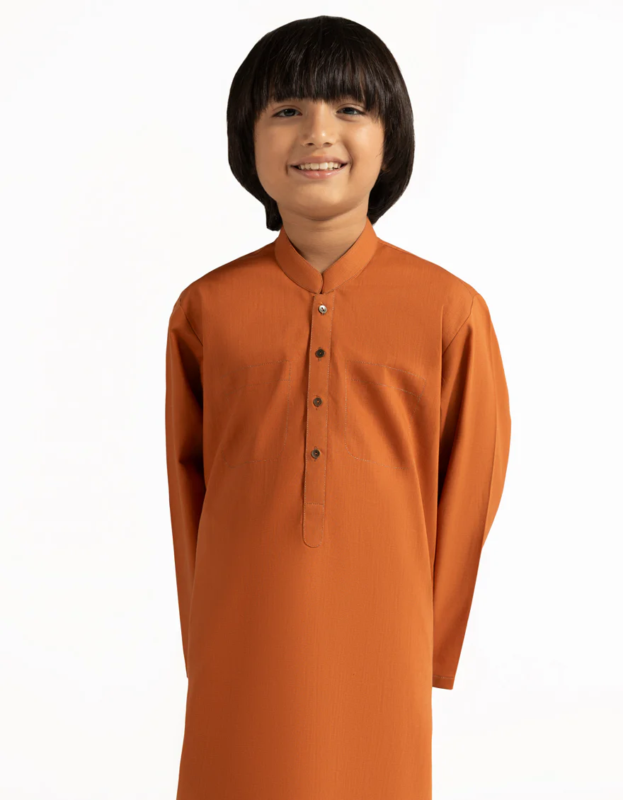 ORANGE COTTON KURTA | JCK-A-42057/S26/JJ10452-CL - Image 2