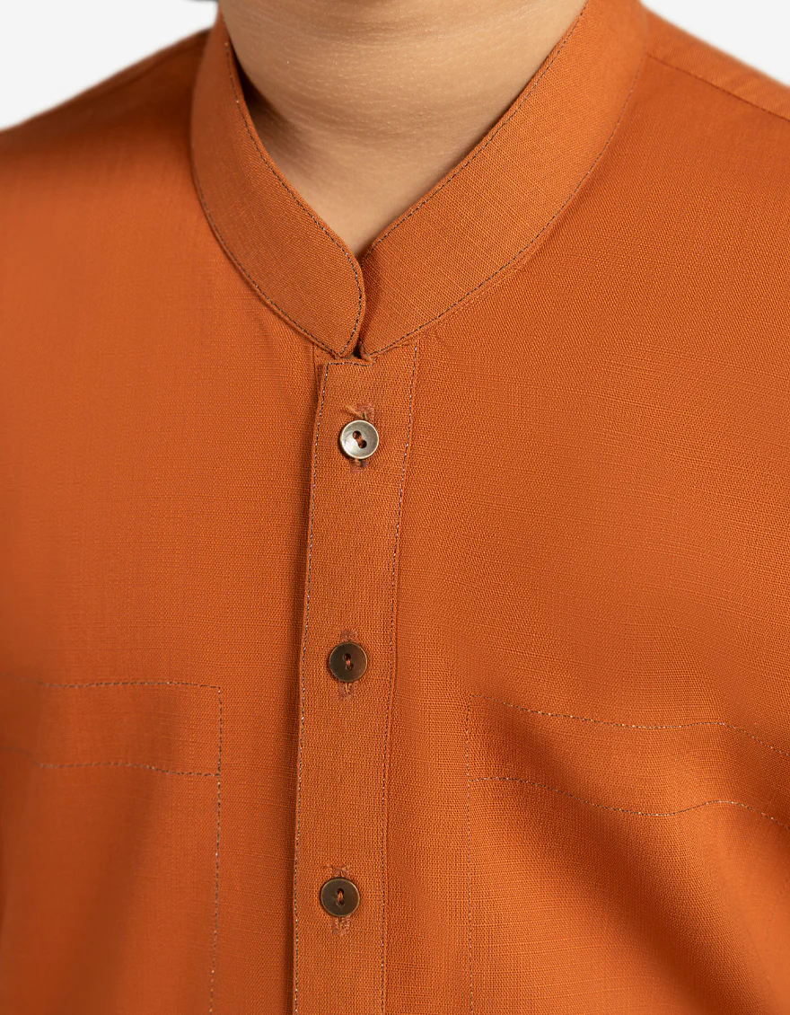 ORANGE COTTON KURTA | JCK-A-42057/S26/JJ10452-CL - Image 3