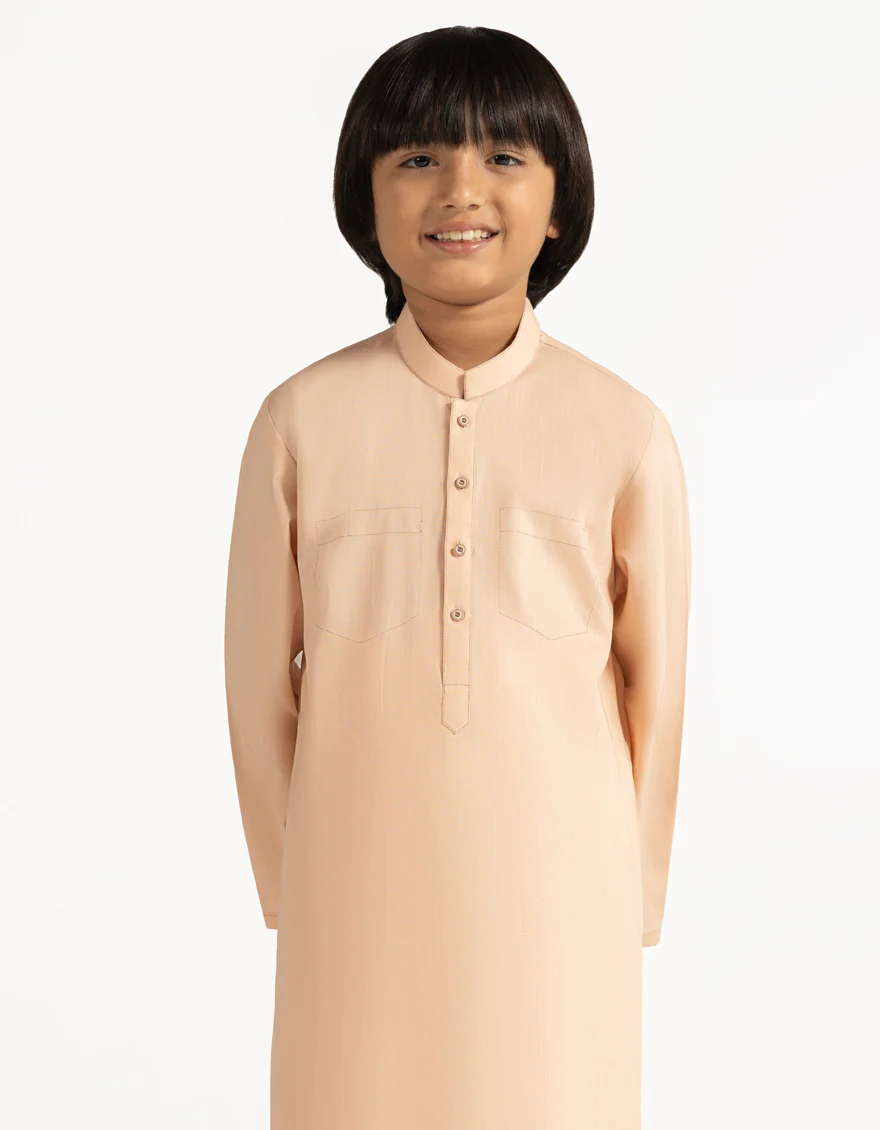 PEACH COTTON KURTA | JCK-A-42058/S26/JJ10452-CL - Image 2