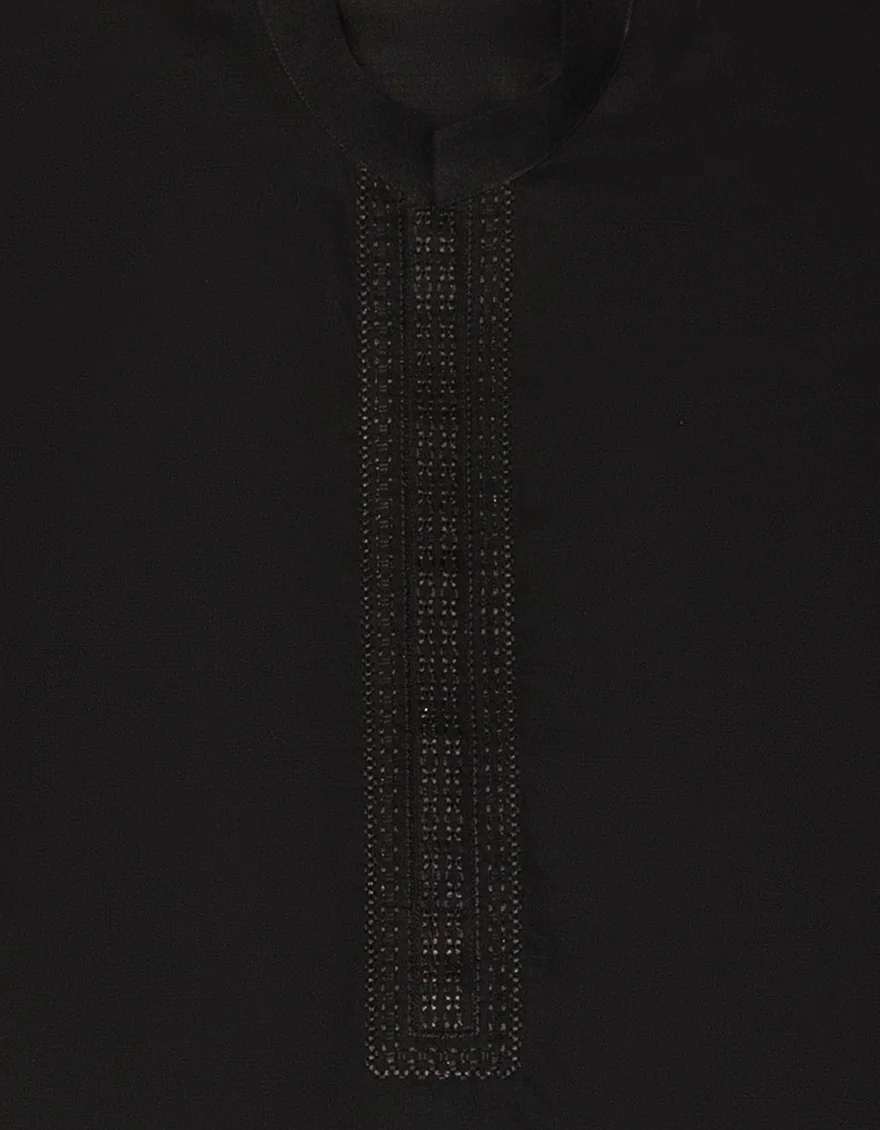 BLACK COTTON KURTA | JCK-A-50537/S26/JJ10448-SF - Image 3