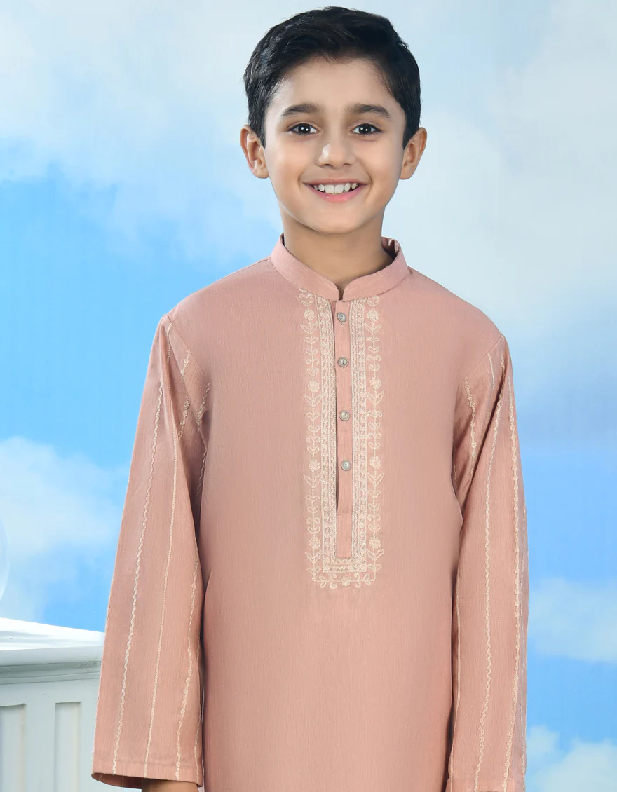 PEACH SPECIAL KURTA | JCK-SP-A-34559/S24/JJ8816-FL - Image 2