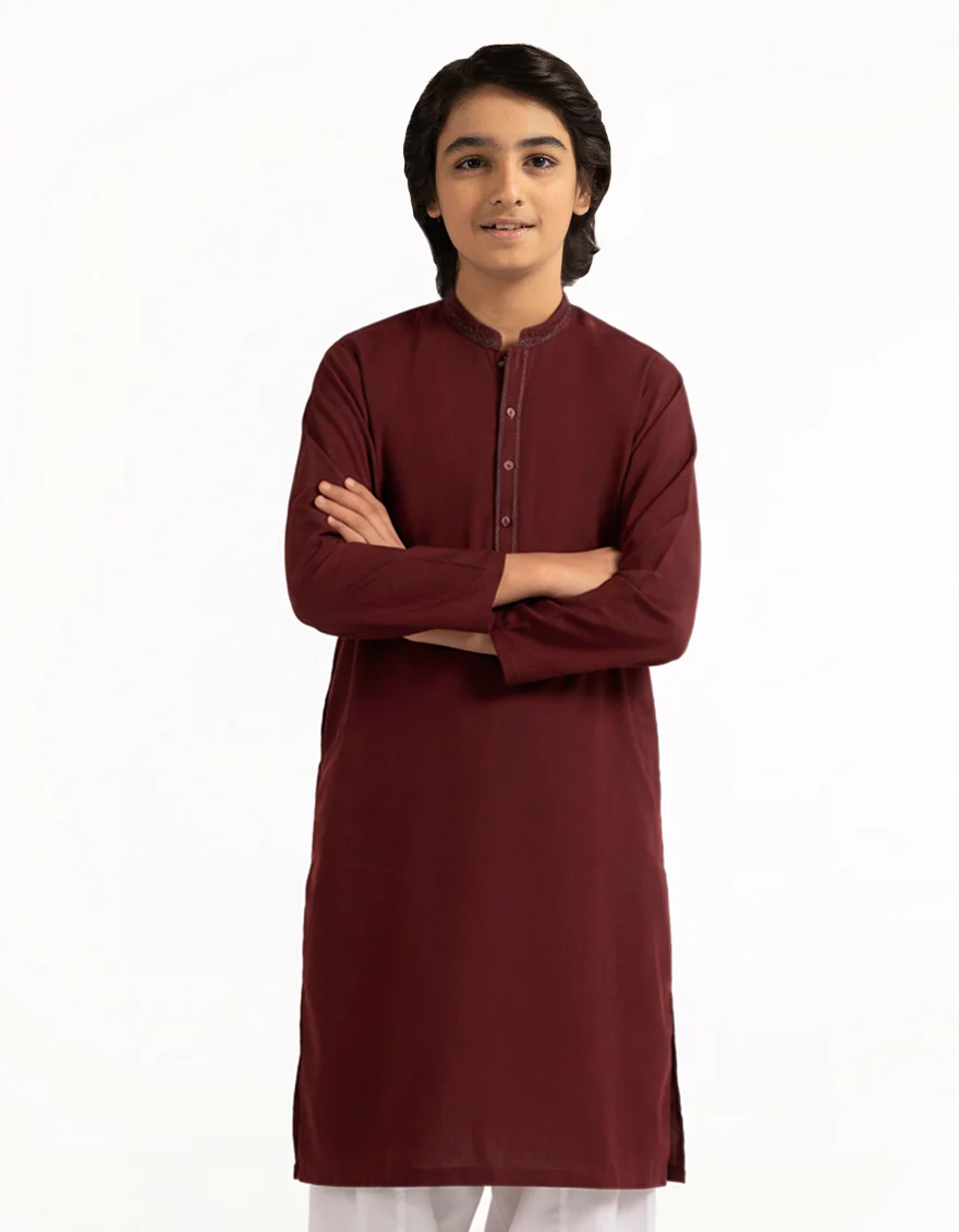 MAROON BLENDED KURTA TROUSERS | JCKP-A-39627/S26/JJ9821-SF - Image 2