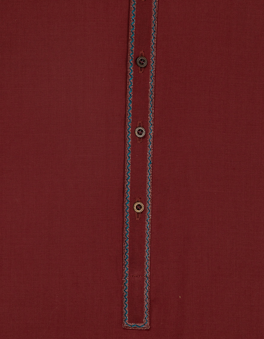 MAROON BLENDED KURTA TROUSERS | JCKP-A-39627/S26/JJ9821-SF - Image 3