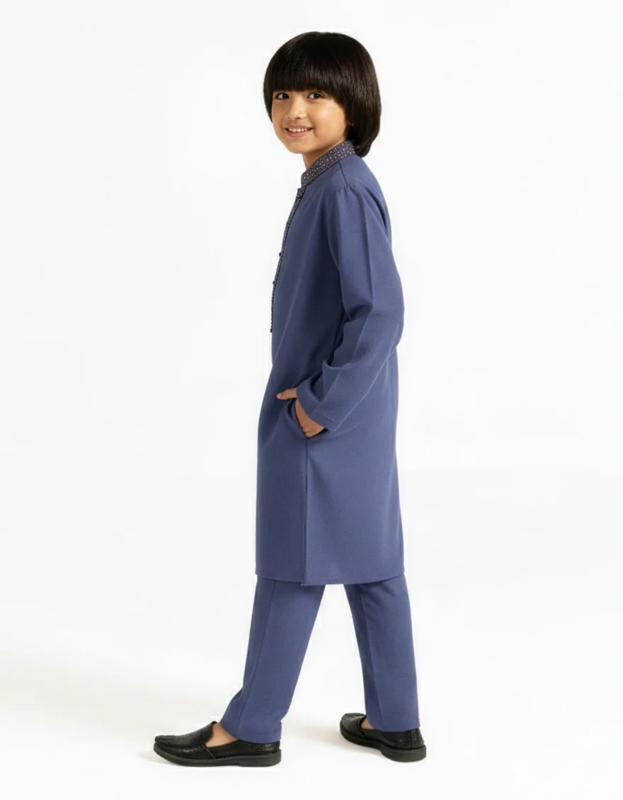 INDIGO BLENDED KURTA TROUSERS | JCKP-A-39656/S26/JJ10772-SF - Image 2