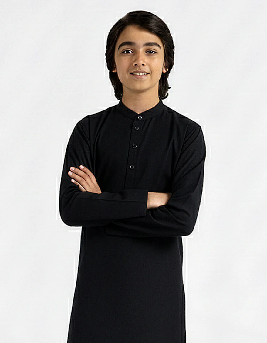 NAVY BLUE BLENDED KURTA TROUSERS | JCKP-A-47602-AP/S25/JJ9771-PN - Image 2