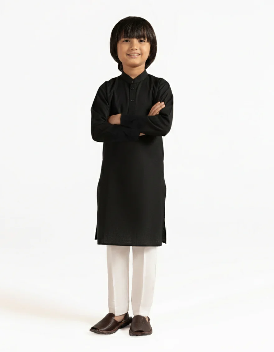 BLACK BLENDED KURTA TROUSERS | JCKP-A-47603-AP/S25/JJ9773-PN