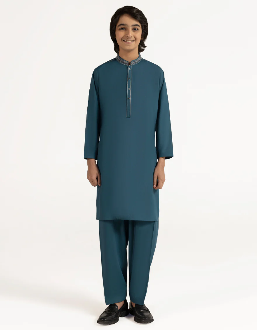 TEAL BLUE KAMEEZ SHALWAR | JCKS-A-39500/S26/JJ9821-SF