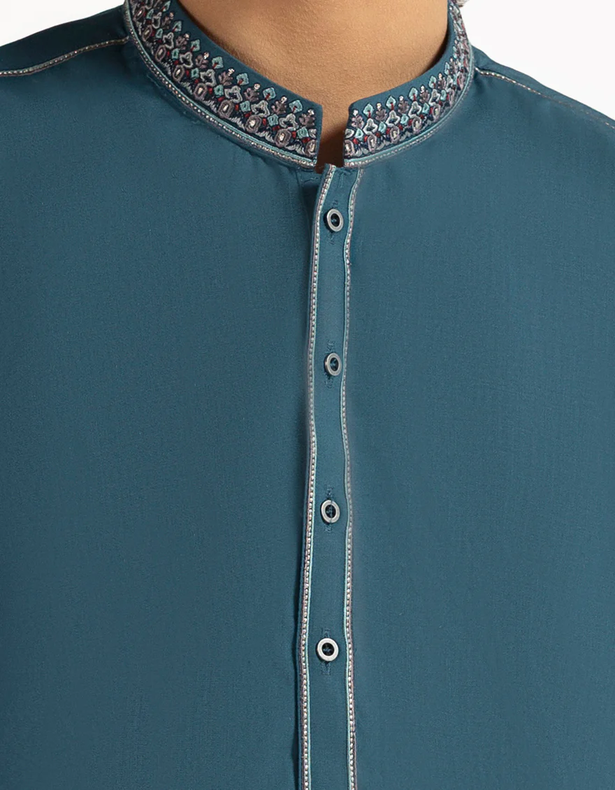 TEAL BLUE KAMEEZ SHALWAR | JCKS-A-39500/S26/JJ9821-SF - Image 3