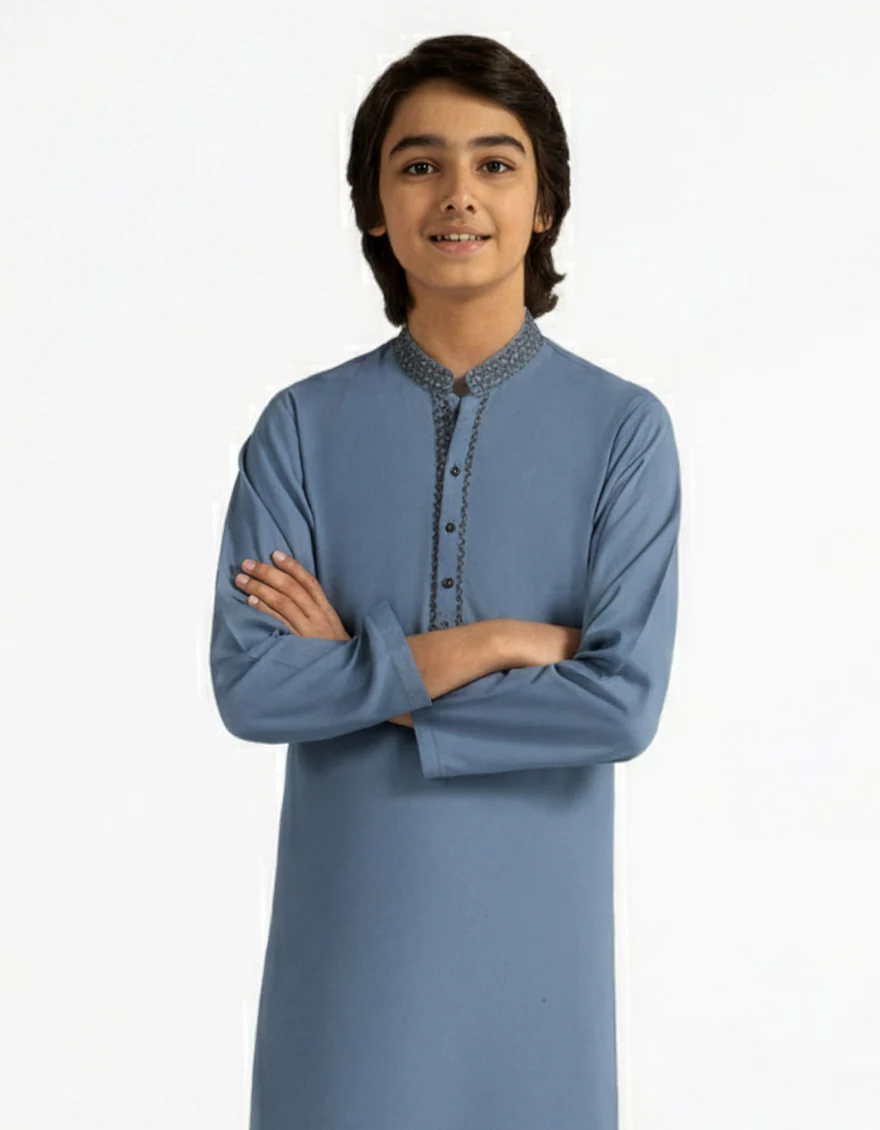 LIGHT BLUE KAMEEZ SHALWAR | JCKS-A-39502/S26/JJ10246-SF - Image 2
