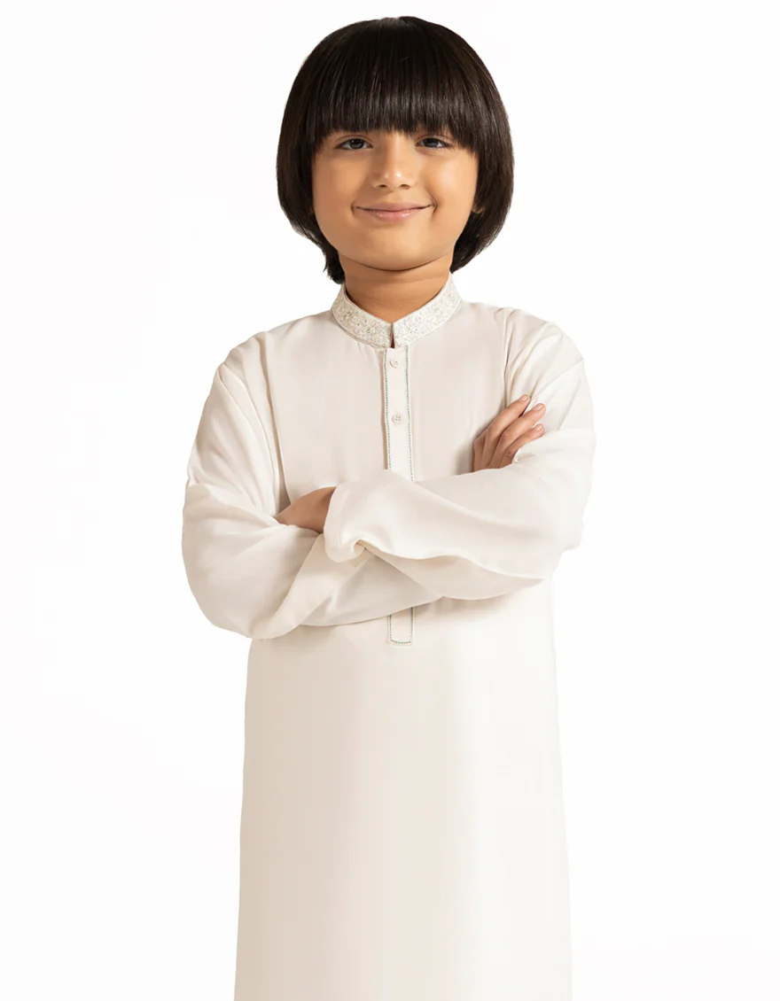 OFF WHITE KAMEEZ SHALWAR | JCKS-A-39556/S26/JJ10369-SF - Image 2