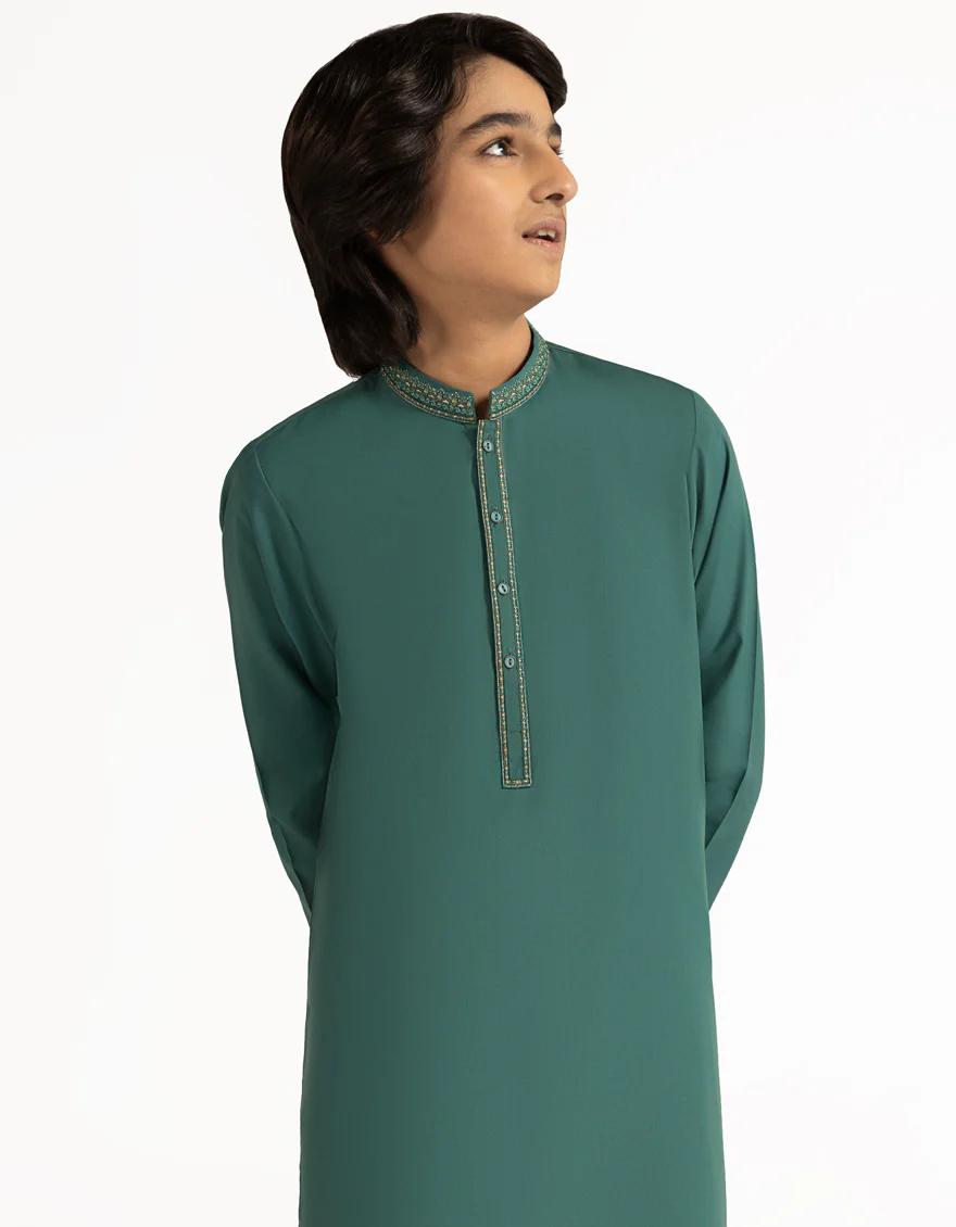 GREEN KAMEEZ SHALWAR | JCKS-A-39569/S26/JJ10428-SF - Image 2