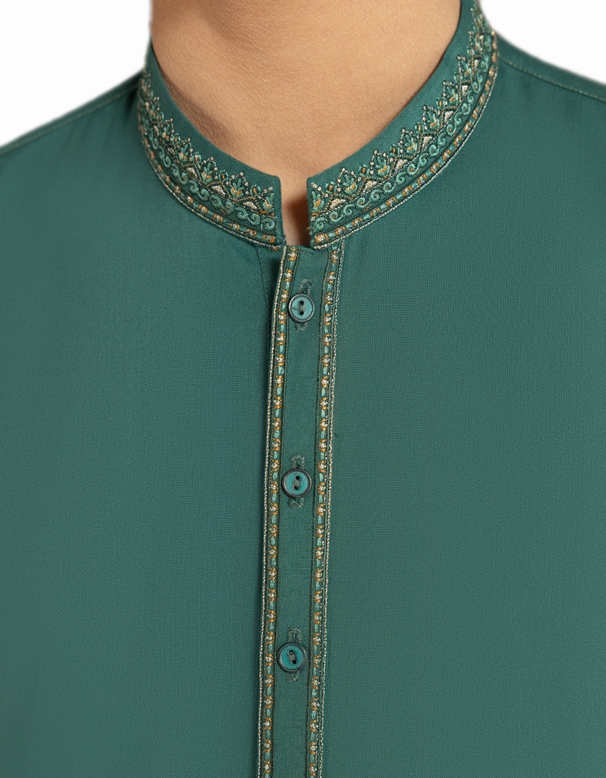 GREEN KAMEEZ SHALWAR | JCKS-A-39569/S26/JJ10428-SF - Image 3