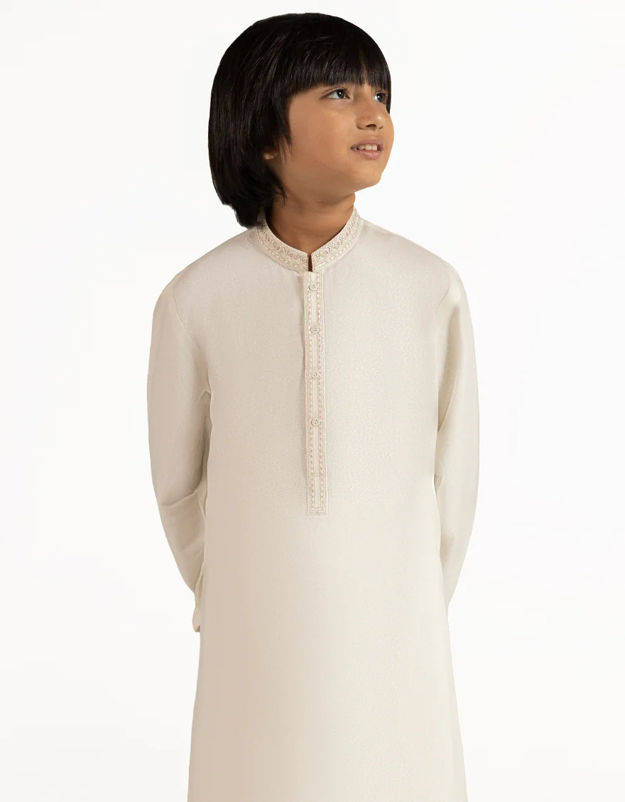 CREAM KAMEEZ SHALWAR | JCKS-A-39574/S26/JJ9900-FL - Image 2