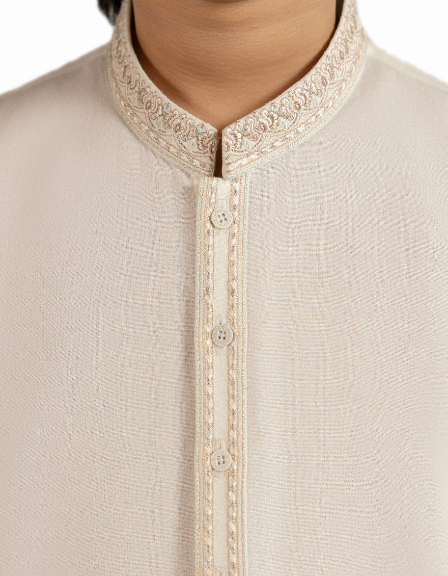 CREAM KAMEEZ SHALWAR | JCKS-A-39574/S26/JJ9900-FL - Image 3