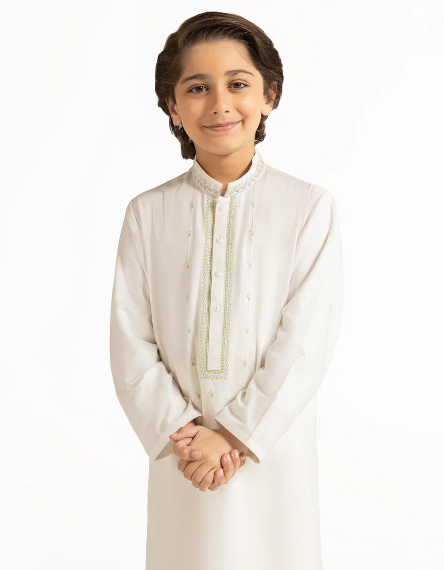 WHITE KAMEEZ SHALWAR | JCKS-A-39577/S26/JJ10581-SF - Image 2
