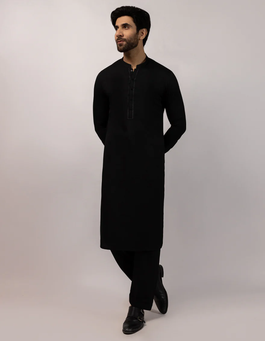 BLACK KAMEEZ SHALWAR | JCKS-A-90549/S25/JJ9768-SF - Image 4