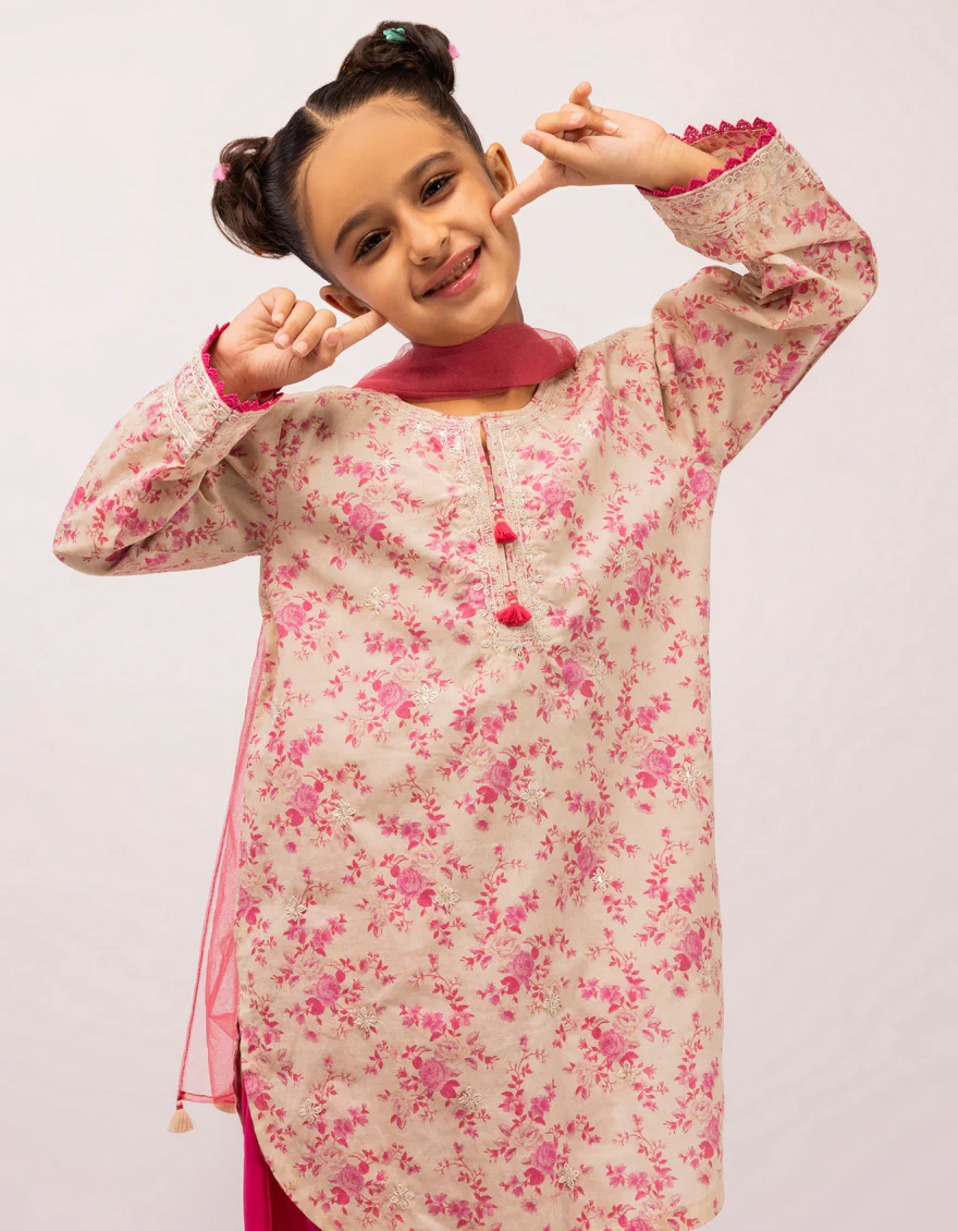 BEIGE DOBBY 3PC STITCHED | JGK-S-JGP-26-1633 FB/FLORISTA-02 - Image 2