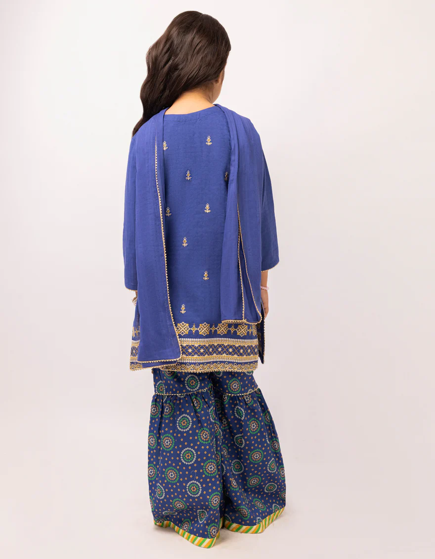 BLUE DOBBY 3PC STITCHED | JGK-S-JGP-26-1648 FB/CHUNRI-5 - Image 3