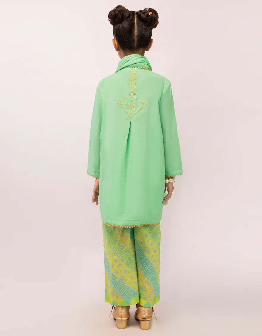 GREEN DOBBY 3PC STITCHED | JGK-S-JGP-26-1649 FB/CHUNRI-6 - Image 2