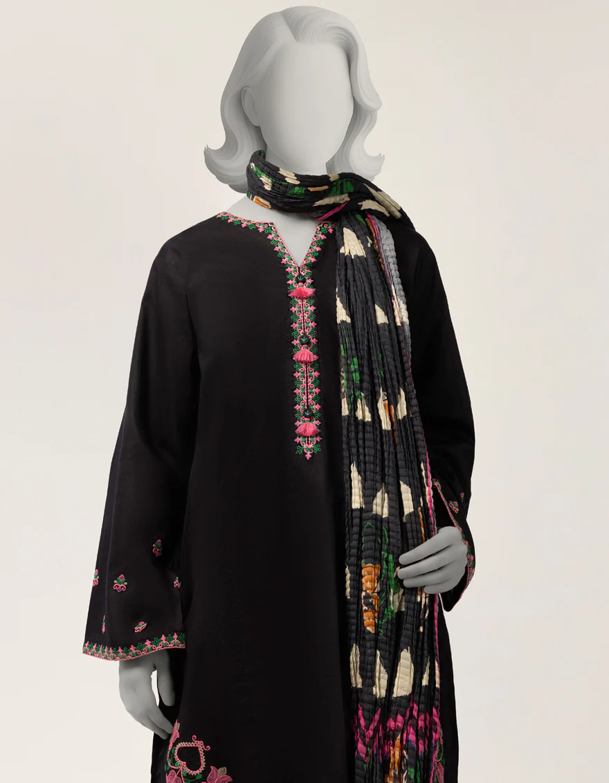 BLACK LAWN 3PC STITCHED | JGK-S-JTP-26-659 FB/AURORA-03 - Image 2