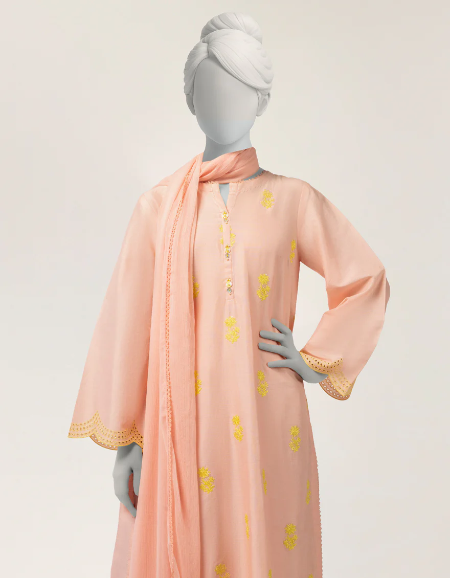 PEACH LAWN 3PC STITCHED | JGK-S-JTP-26-663 FB/SCHIFFLI-T-03 - Image 3