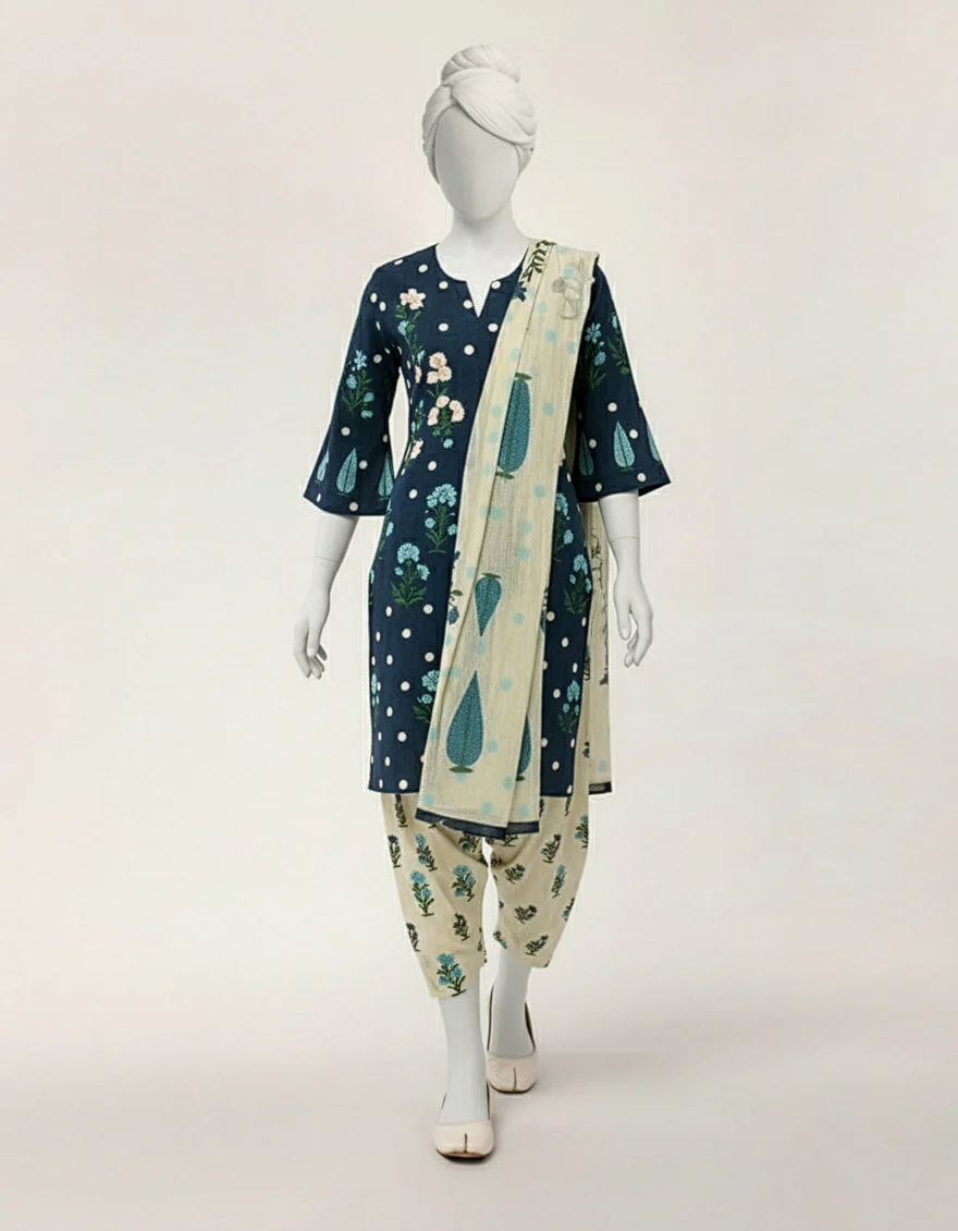 BLUE LAWN 3PC STITCHED | JGK-S-JTP-26-668 FB/GOOD EARTH-4 - Image 3