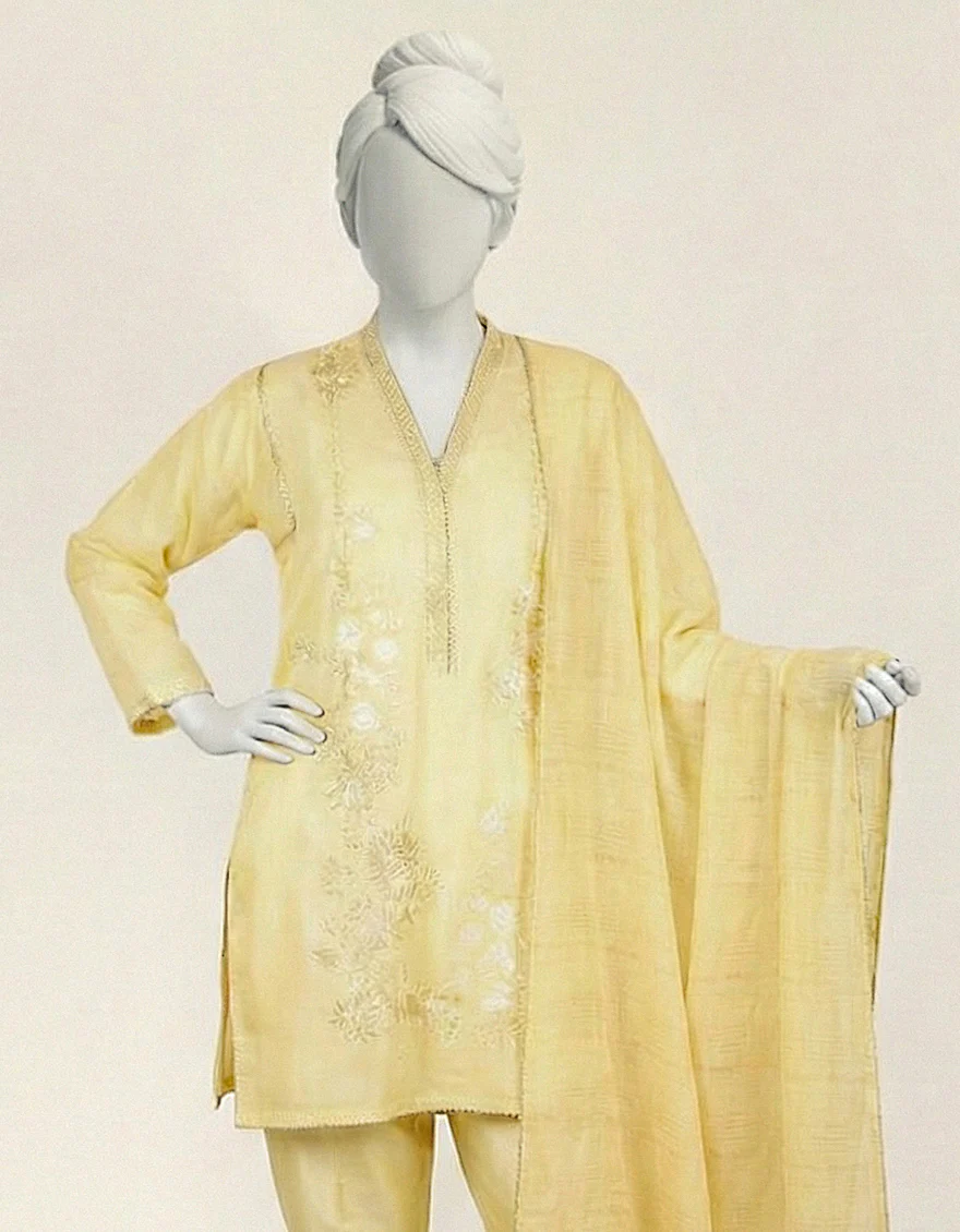 YELLOW LAWN 3PC STITCHED | JGK-S-JTP-26-675 FB/MUGHAL BAGH-03 - Image 2