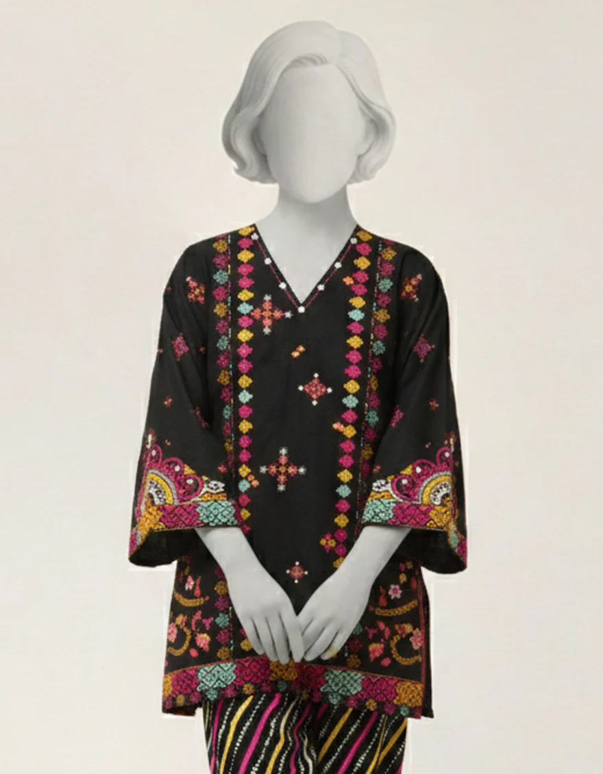 BLACK LAWN 2PC STITCHED | JGK-S-JTST-26-569 FB/GEOMETRIC HERITAGE-1 - Image 2