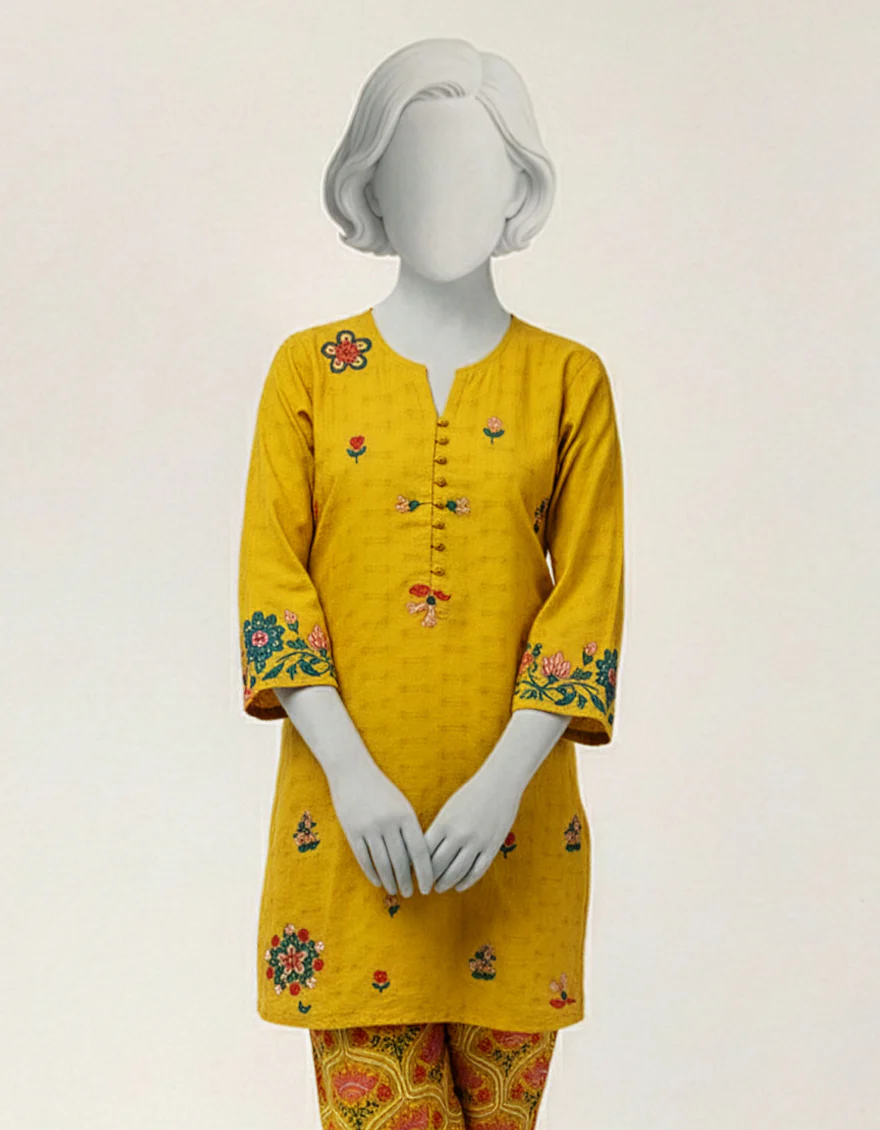 YELLOW LAWN 2PC STITCHED | JGK-S-JTST-26-578 FB/PLAY PRINT-02 - Image 2