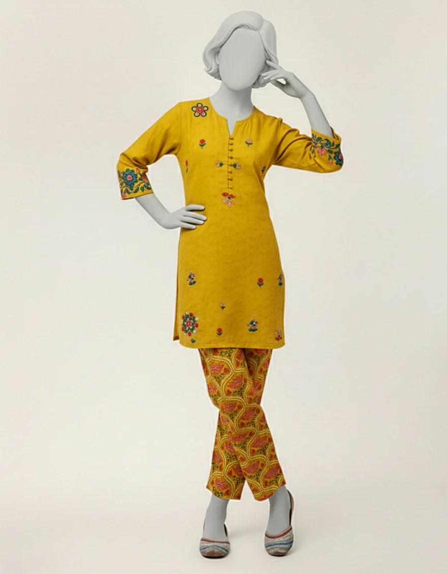 YELLOW LAWN 2PC STITCHED | JGK-S-JTST-26-578 FB/PLAY PRINT-02 - Image 3