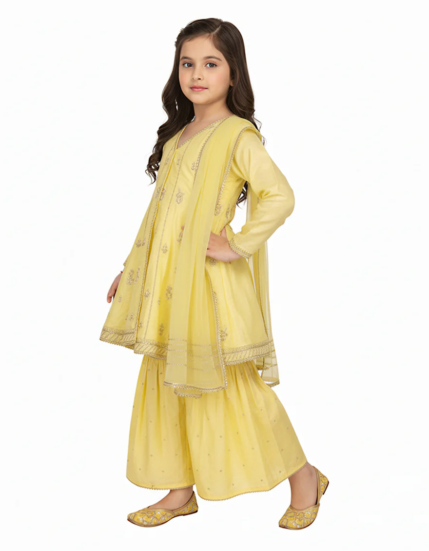 CREAM RAW SILK 3PC STITCHED | JGKL-S-JGF-26-1934 FB/SHIREEN-06 - Image 2