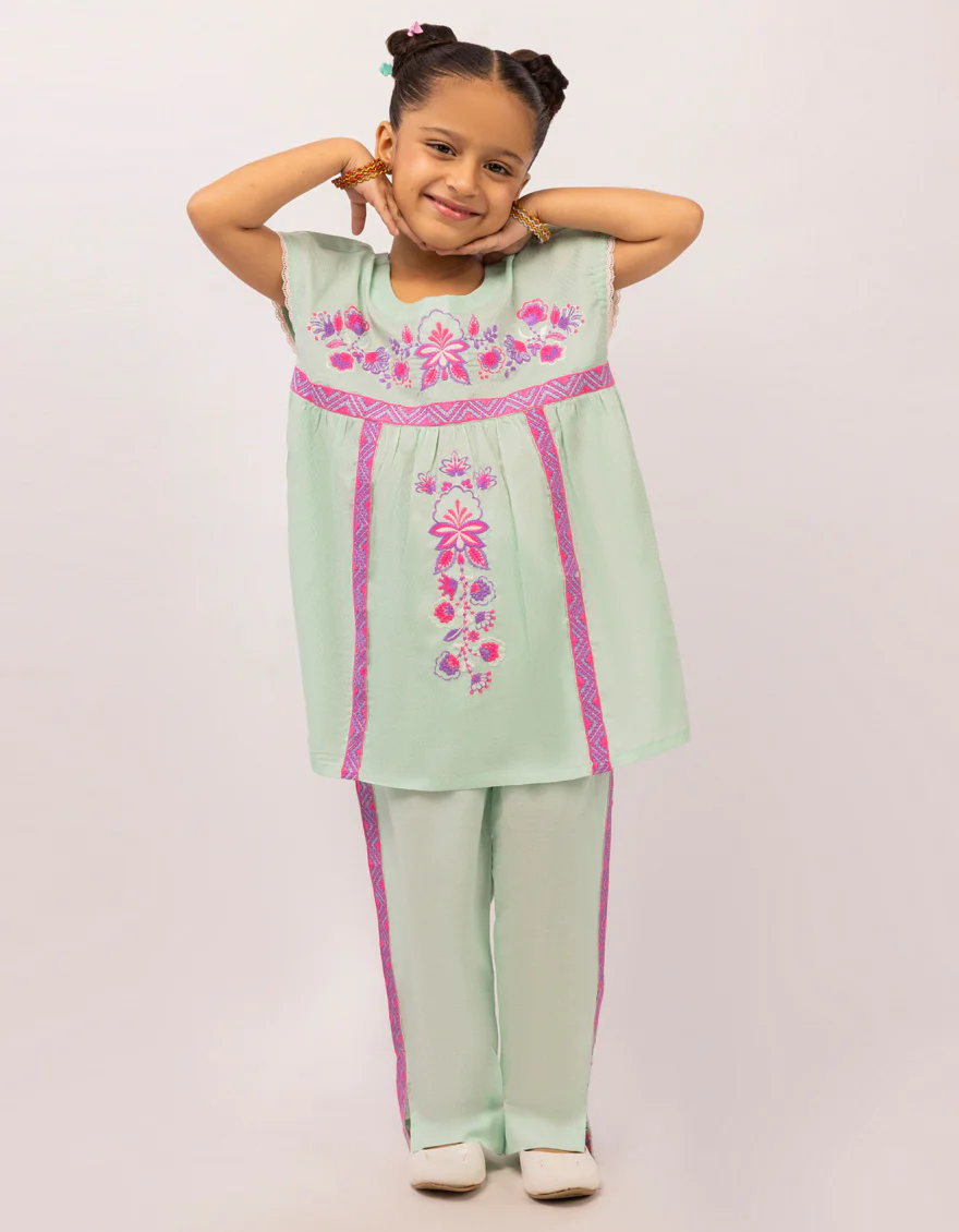 GREEN DOBBY 2PC STITCHED | JGKL-S-JGST-26-5690 FB/VIVID-4