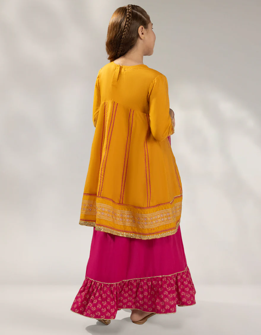 YELLOW SILK 3PC STITCHED | JGKL-W-JGF-25-1927 FB/SHIREEN-07 - Image 2