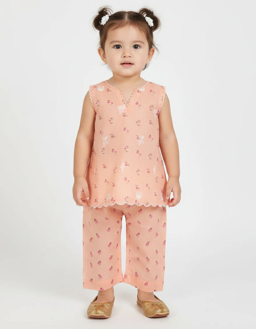 PEACH LAWN 2PC STITCHED | JIK-S-JIST-26-5825 FB/SCHIFFLI-C-03