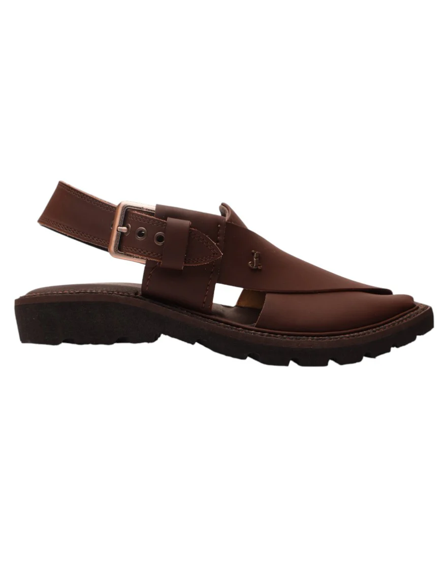 DARK BROWN PESHAWARI SANDALS | JJFW-JPC-049-PU/S26-ZA-PLN - Image 3