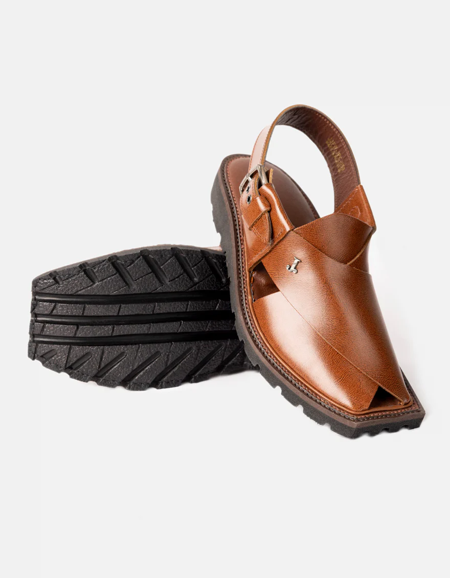 BROWN PESHAWARI SANDALS | JJFW-JPC-050-PU/S26-ZA-TXT - Image 4