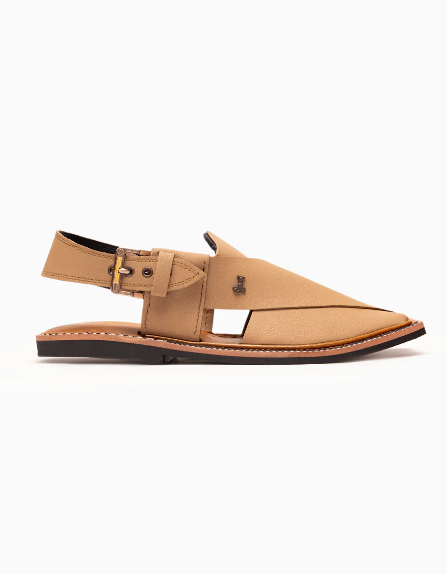 CAMEL BROWN PLAIN PESHAWARI SANDAL | JJFW-JPC-11427/S26-FR-PLN - Image 3