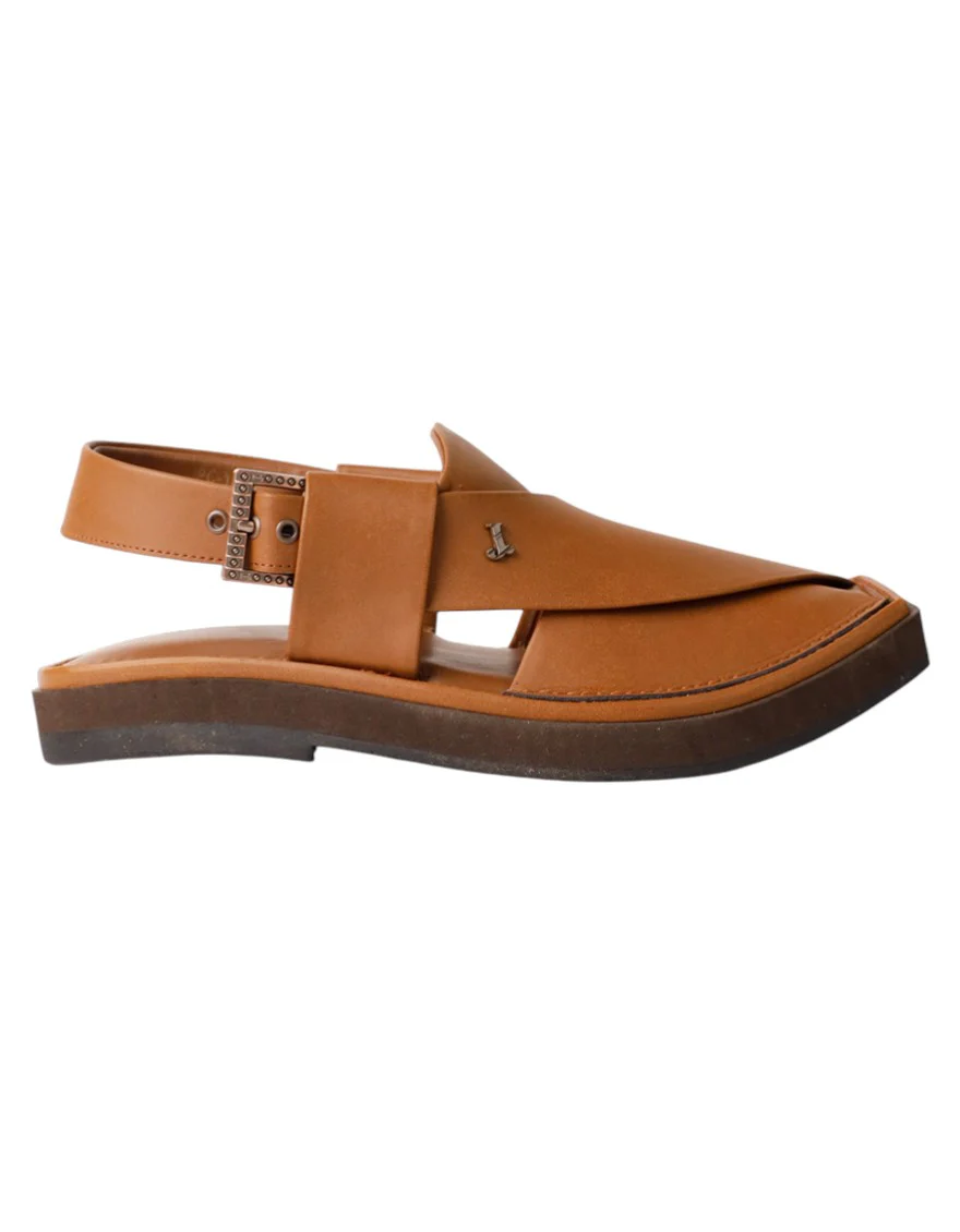BROWN PESHAWARI SANDALS | JJFW-JPC-132-KC/S26-ZA-PLN - Image 3